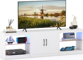 Costway Modular TV Stand for 85 TVs 3-in-1 Entertainment Center-White