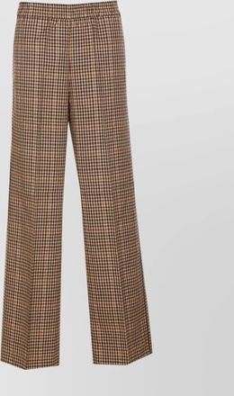 Liu Jo elasticized waist wide fit trousers check motif