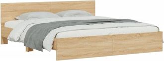 vidaXL Bed Frame without Mattress Sonoma Oak 180x200 cm Super King vidaXL