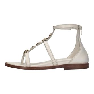 Emanuelle Vee Schoenen, Dames, Wit, 40 EU, Leer, Platte Leren Sandalen