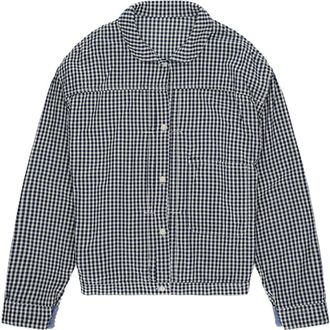 Fortela Peter Vichy Cotton Jacket in Blue at Nordstrom, Size X-Large