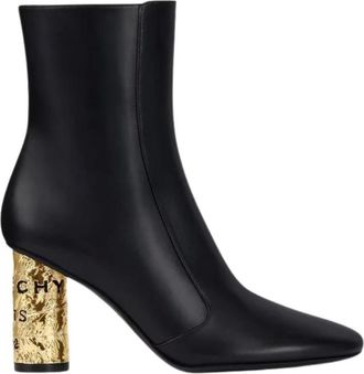 Givenchy Schoenen, Dames, Zwart, 39 1/2 EU, Leer, Tape Enkellaarzen