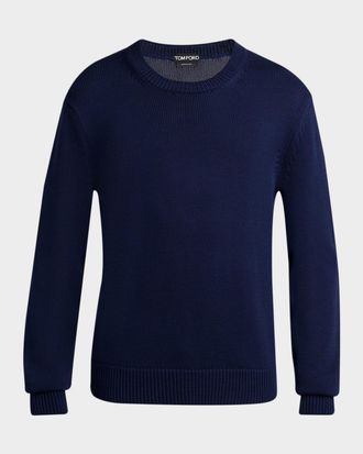 Tom Ford Mens Cotton and Silk Knit Crewneck Sweater