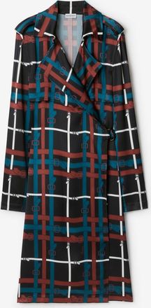 Burberry Belt Check Viscose Trench Dress