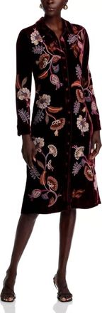 Johnny Was Gineva Velvet Shirt Dress In Blackberry