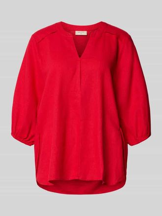 Freequent Bluse aus Leinen-Mix mit verl&auml;ngertem R&uuml;cken Modell Lava in Rot, Gr&ouml;&szlig;e XXL