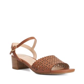 Dune London Womens Ladies Josephina - Leather Block Heeled Sandals - Tan - Size UK 3
