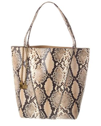 Chlo&eacute; Spin Snake-Embossed Leather Tote