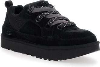 UGG Mens Lo Lowmel Black Sneakers With Mesh Inserts Leather Trainers