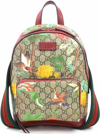 Gucci Beige Brown Multi-Color Gg Supreme Leather Backpack (Pre-Owned)