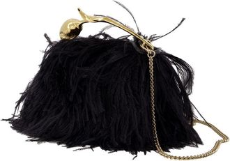 Erdem Womens Mini Bloom Bag - Erdem Leather Black Calfskin Handbags-Purses