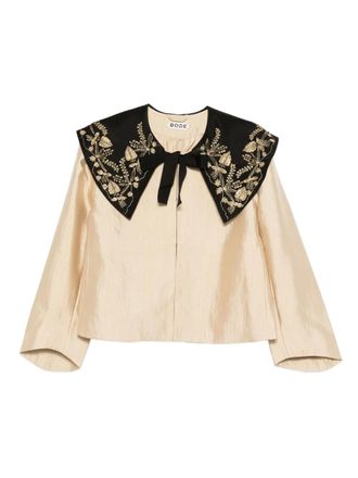 Bode embroidered-collar jacket - Neutrals