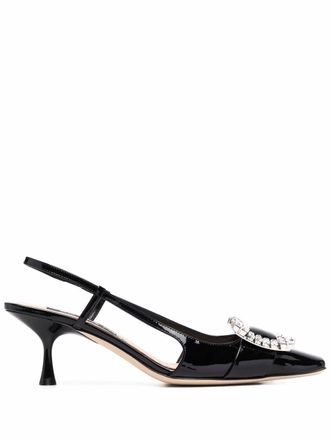 Sergio Rossi Mules con fibbia - Nero
