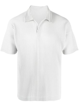 Homme Pliss&eacute; Issey Miyake Polo plissettata - Grigio