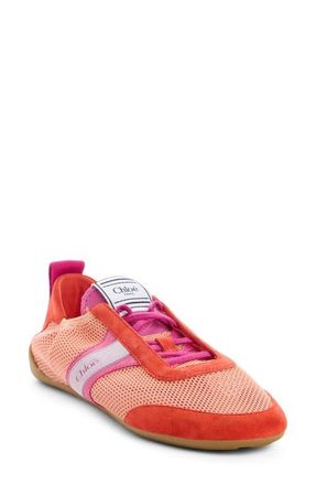 Chlo&eacute; Kick Mesh Sneaker in Orange Fizz at Nordstrom, Size 10Us