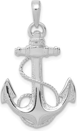 Diamond2Deal 14K White Gold Anchor Rope Pendant