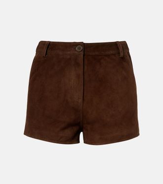 Nour Hammour Leontine suede shorts