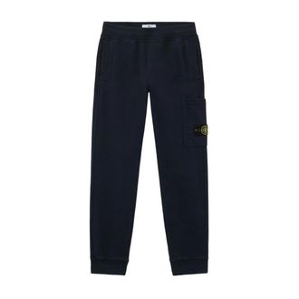 Stone Island Regular-fit Joggers with Bellows Leg Pocket - male - Stone Island - Sweatpants - Blue - 6 Y - Kids
