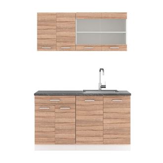 Vicco Cocina Vers&aacute;til R-line, Sonoma/blanco, 140 Cm, Et Antracita