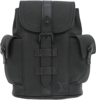 Louis Vuitton Black Leather Shoulder Bag (Pre-Owned)