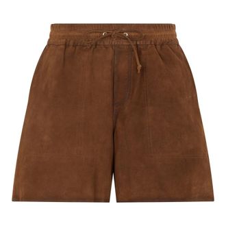 P.A.R.O.S.H. Suede Shorts - Dames - Korte Broeken - Bruin - S - Su&egrave;de - Korte Broeken