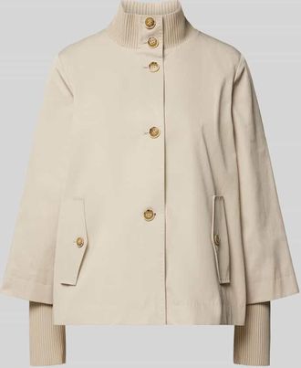 s.Oliver Black Label Relaxed Fit Jacke mit langen Strickbündchen in Beige, Größe 46