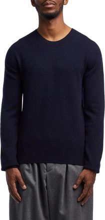 Active Cashmere Sweatshirt Mens Navy Jersey Knit Crew Neck Pullover FROG187