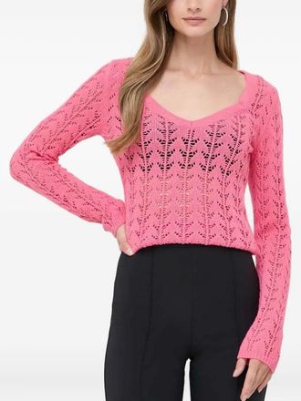 Twin-Set V-neck open-knit sweater - Pink