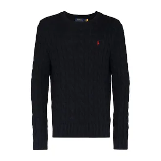 Polo Ralph Lauren Long Sleeve Pullover Jumper - male - Polo Ralph Lauren - Round-neck Knitwear - Black - L - Knitwear