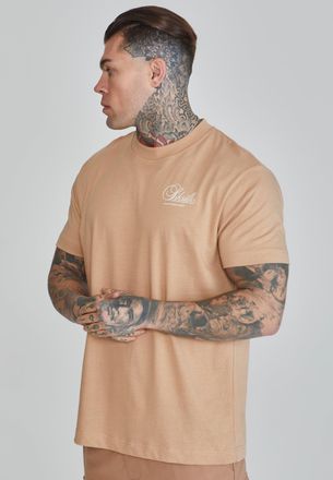 Siksilk Camiseta gr&aacute;fica marr&oacute;n para hombre SikSilk M