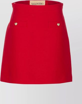 Valentino Garavani heart button a-line skirt