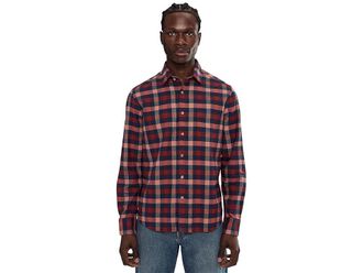 UNTUCKit Flannel Plenville Shirt Mens Clothing Maroon : 2XL Regular Fit, Cotton