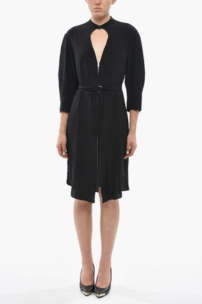 Stella McCartney Chemisier in Seta con Cut-Out a Goccia e Cintura Stella McCartney