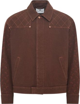 Marine Serre Bomber con effetto jacquard - Marrone