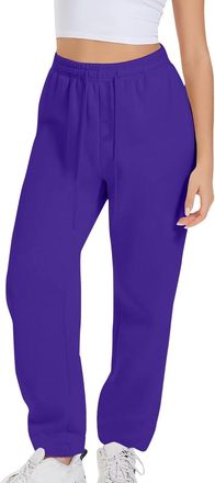 Generic Wide Leg Joggers,Womens Wide Leg Sweatpants Cozy Fleece Jogger Pants Straight Leg Baggy Elastic High Waisted Sport Yoga Pants Plain Loose Tracksuit Bo