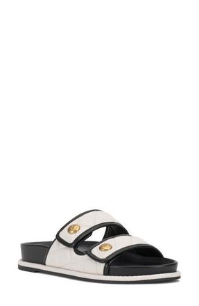 Vince Camuto Graysin Slide Sandal in Bianco/Black at Nordstrom, Size 5