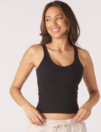 Glyder Sculpt Skimmer Tank Top In Black