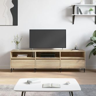 vidaXL Vidaxl - Mueble De Tv Madera Contrachapada Roble Sonoma 150x30x44,5 Cm