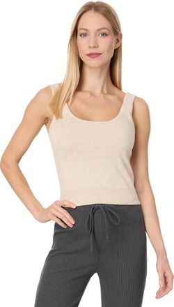 Eberjey Tank Top Womens Oat Square Neck Pullover Cropped Active GBO2325