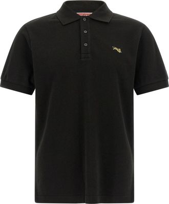 Kenzo Jumping Tiger Geborduurd Slim Polo - Heren - Polos - Zwart - XL - Katoen - Tops