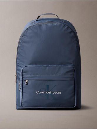 Calvin Klein Mens Monogram Logo Sport Backpack - Navy