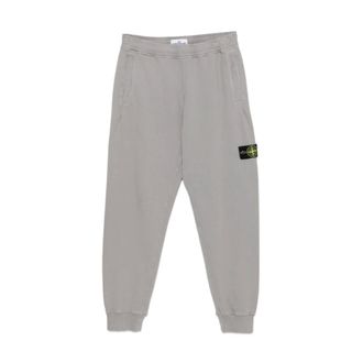 Stone Island Slim-fit joggingbroek met cargozak - Heren - Broeken - Grijs - Maat: M Katoen