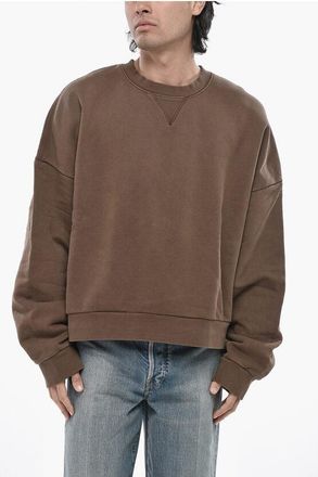 Entire studios Solid Boxy Cotton Fleece Crewneck Sweatshirt size Xxl