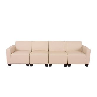 Hhg Sof&aacute; Modular 4 Plazas Lyon, Polipiel, Crema