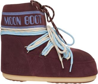 Moon Boot Icon Low Suede - Dames - Winterlaarzen - Rood - 33 EU - Leer - Schoenen