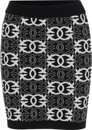 Pinko Fitted Mini Skirt With Geometric Pattern And Contrasting Details