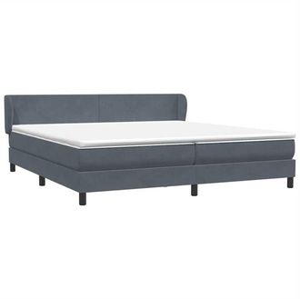 vidaXL Cama Box Spring Con Colchones Terciopelo Gris Oscuro 180x210 Cm Vidaxl