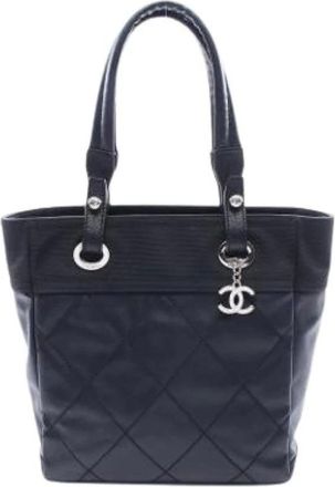 Chanel Pre-owned Tote Bags, female, Black, Size: ONE SIZE Pre-owned Vintage Canvas Tote Bag