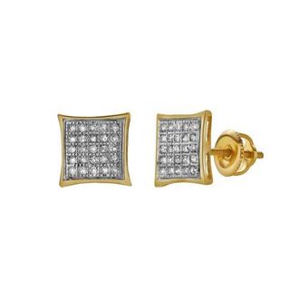 LuvMyJewelry Tempero 10K Yellow Gold Diamond Unisex Earrings - 0.16 Cts at Nordstrom