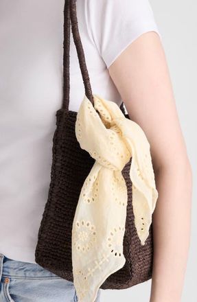 Madewell Embroidered Floral Eyelet Organic Cotton Bandana in Vanilla at Nordstrom